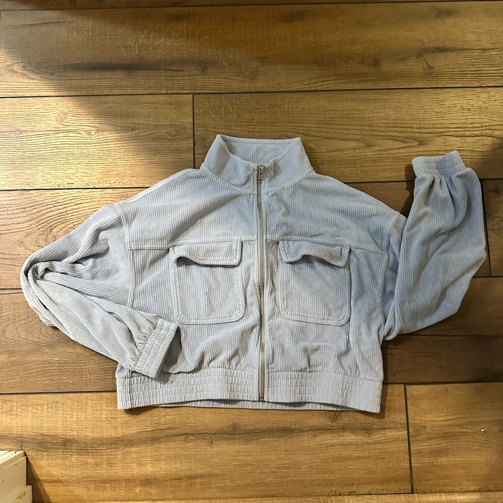 Aerie Light Blue Zip-Up Jacket
